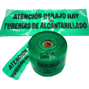 Cinta Demarcación Verde - Alcantarillado | Rollo 1.000M