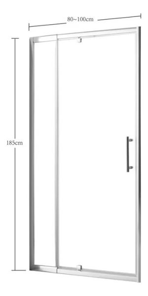Mampara Ajustable Vidrio 6mm  85cm.-100cm. x 185cm