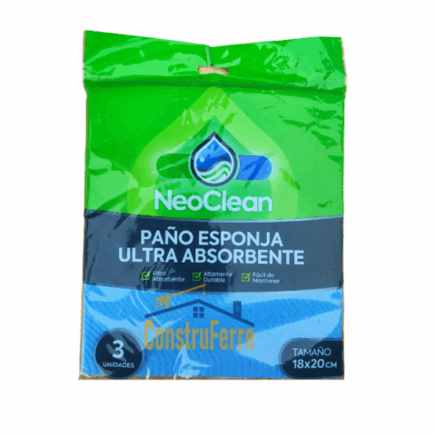 Paño Esponja Ultra Absorbente – Pack 3 Unidades
