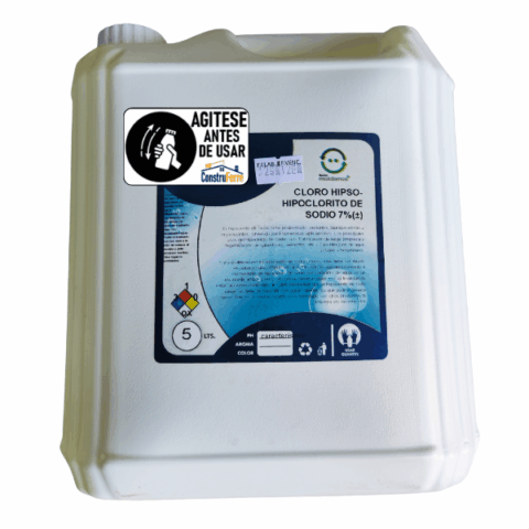Cloro Hipoclorito de Sodio 7% – 5 Litros